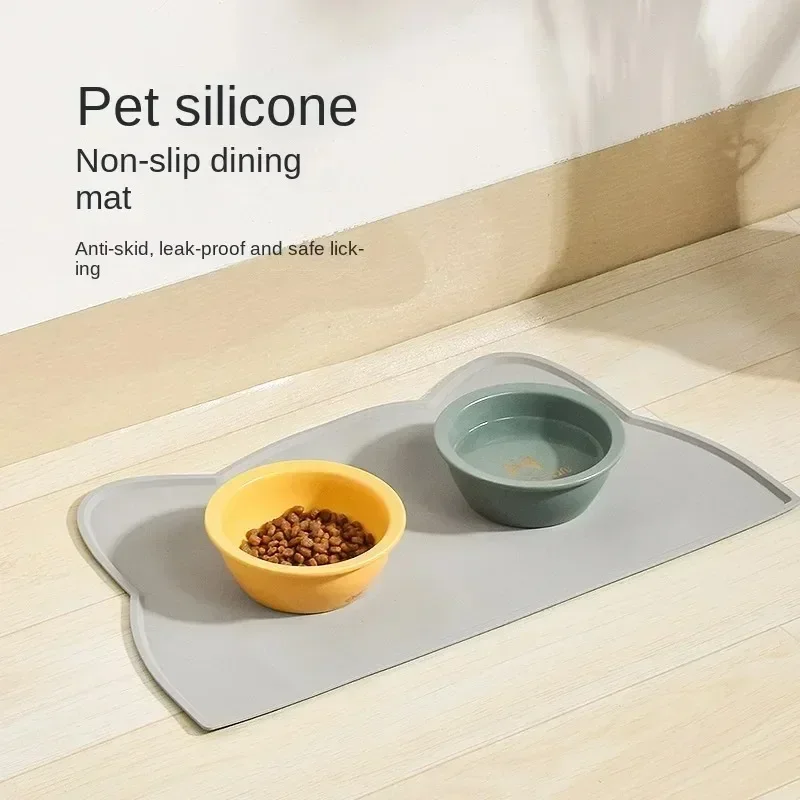 Non-Slip Pet Silicone Bowl Pad Food Mat Leak-Proof Feeding Mats Cushion for Cats Dogs Pet Cat Feeder Dog Bowl Accessories