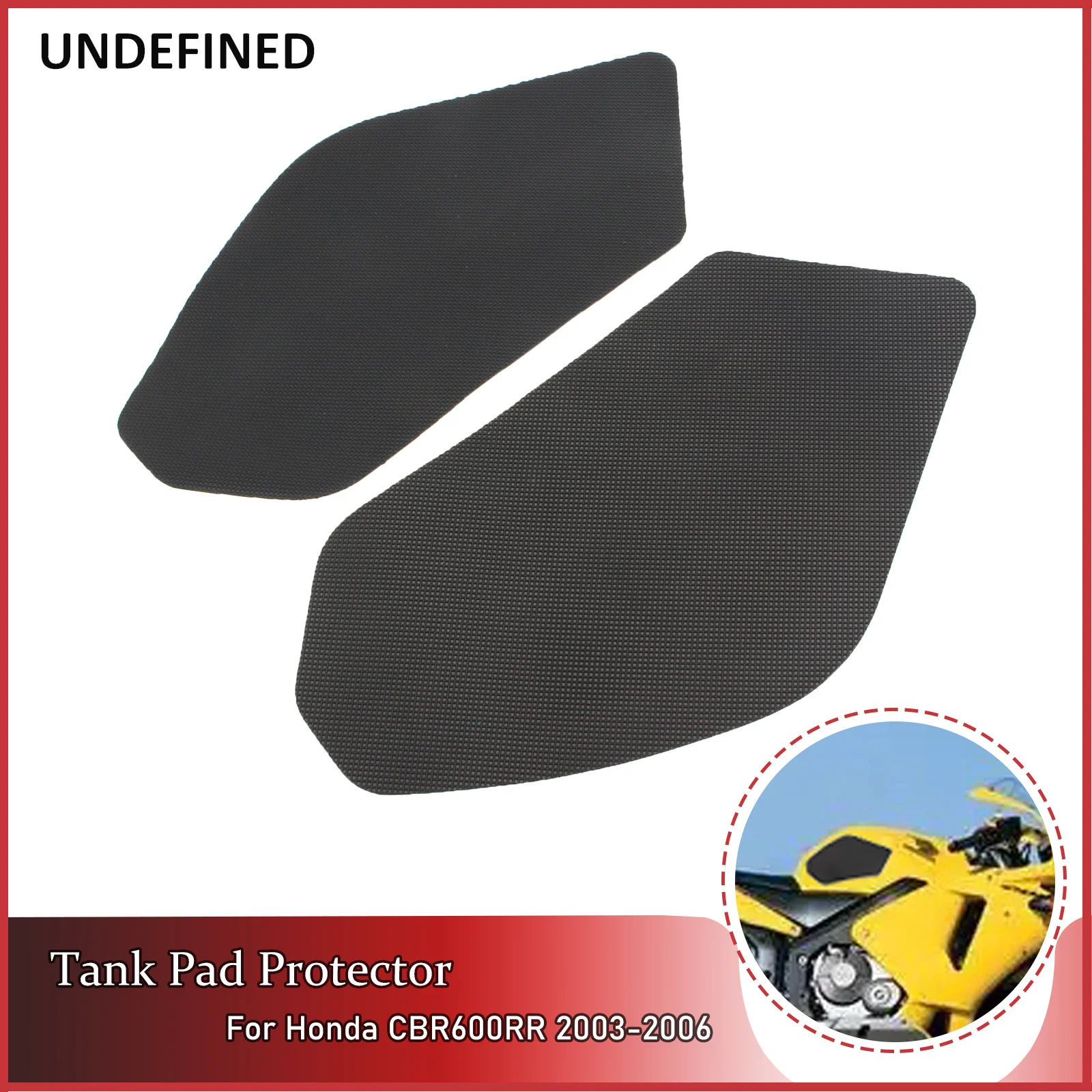 3D Rubber Tank Traction Pads For Honda CBR 600RR 2003-2006 - Gas Tank Knee Grips & Protectors