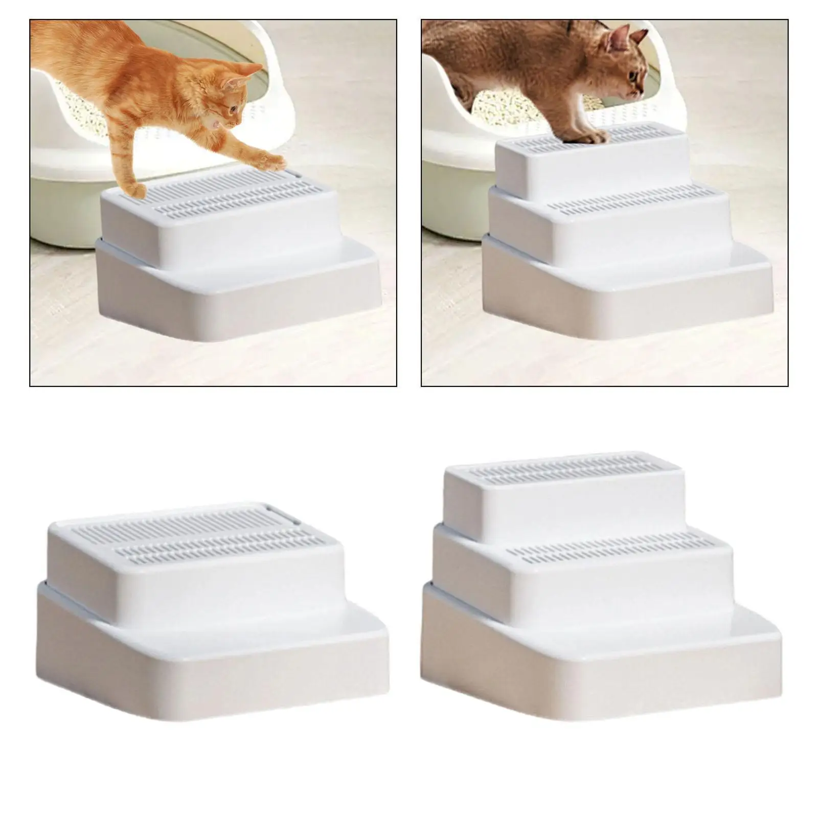 Multi Functional Cat Litter Box Steps Large Aperture Grid Washable Ramp for Small Elderly Cats Furniture Bed