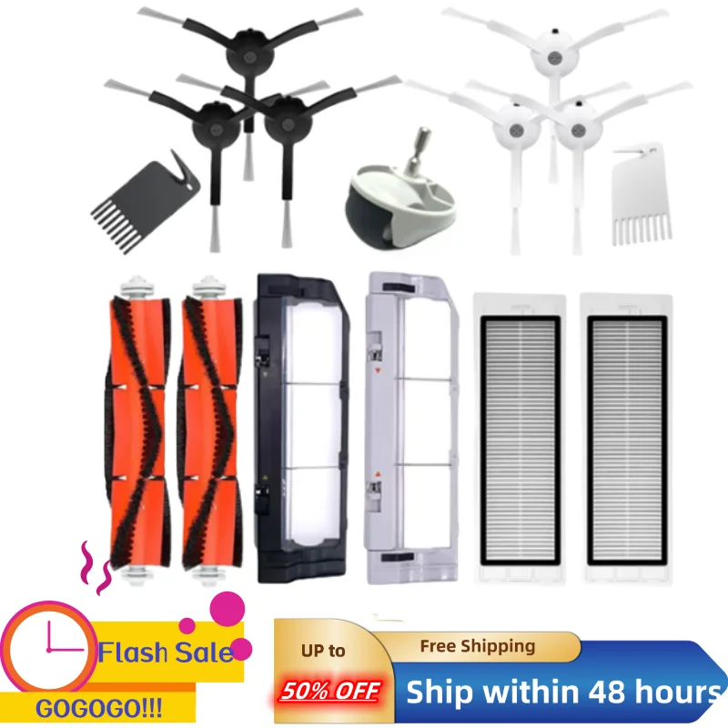 

For XiaoMi Mi Robot 1 / 1S / 2S SDJQR01RR SDJQR02RR SDJQR03RR Roborock S4 S5 S50 S51 Cleaner Main Side Brush Hepa Filter Parts