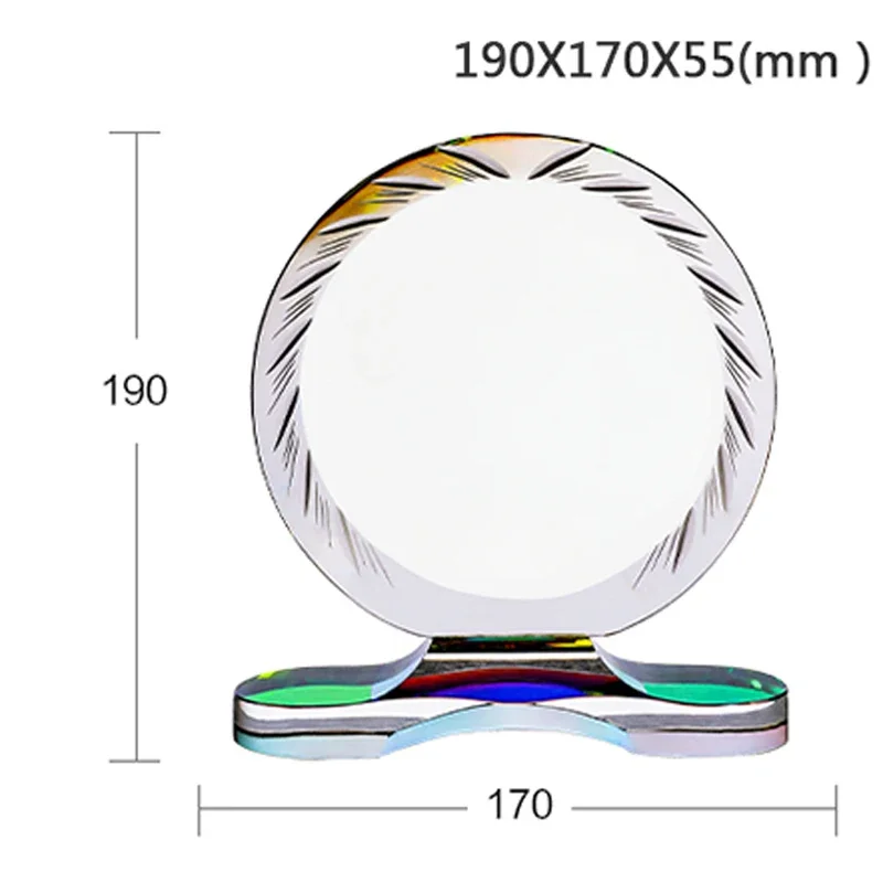 Customized Creative Crystal Trophy, Colorful Base Excellent Employee Company Annual Meeting Award Souvenir Home Decor Medal, 1Pc