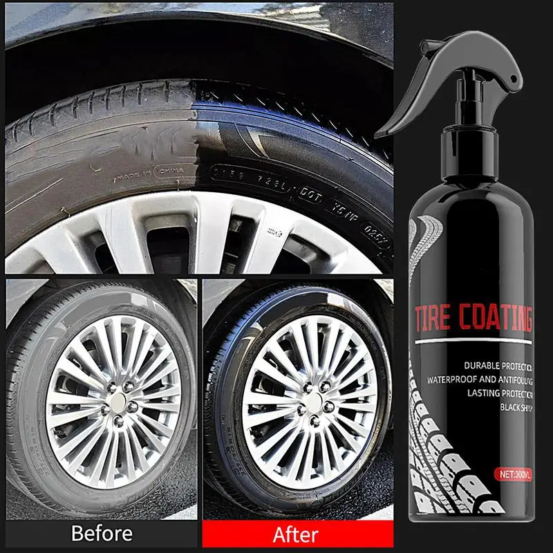 

Tire Coating Shine Permanent Tyre Gloss Plastic Rubber Wheel Restorer Agent Polishing Brightener car Tire Refurbishing spray