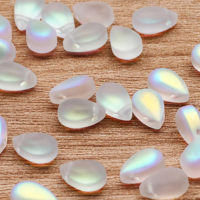 Transparente AB-farbige Kristallperlen in Tropfenform, tschechische Glasperlen, lose Perlen für DIY-Schmuckherstellung, Bastelzubehör – Detail 37