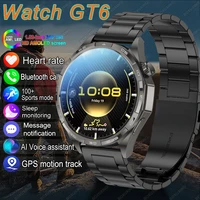 Watch GT6 Smart Watch Men AMOLED Screen GPS Track Always Show Time Heart Rate Bluetooth Call IP68 Waterproof Sports Smartwatch