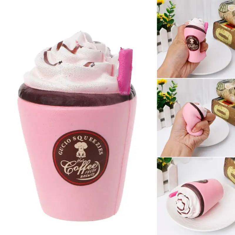 

11CM Coffee Cup With Straw Squishy Scent Slow Rising Squeeze for Dol