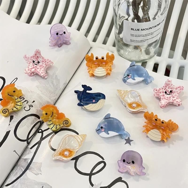 

Hair Clip for Women Whale Barrettes Cartoon Marine Life Hair Clip