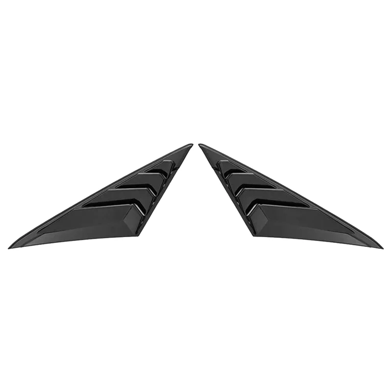 

1Pair Car Rear Window Louver Shutter Trim Cover for Hyundai Elantra 2021-2023 Air Vent Scoop Shade Decorate Bright Black