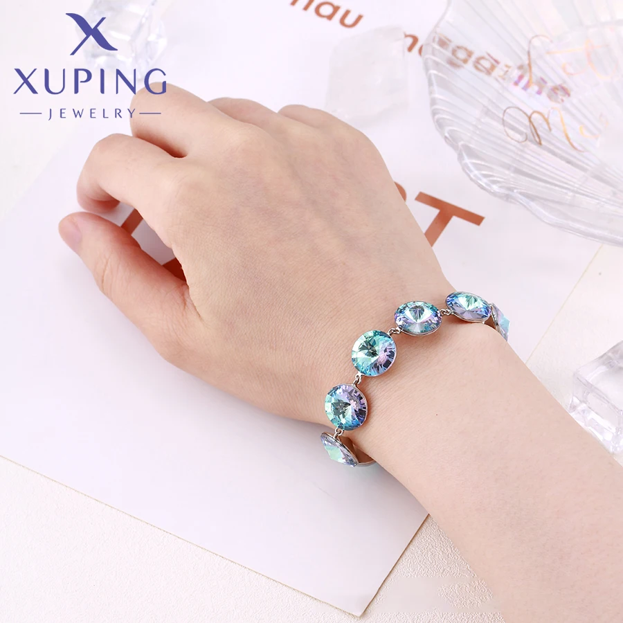 Xuping Schmuck Neuankömmling Luxus vergoldet Kristall Armband für Frauen Geschenke 810680893