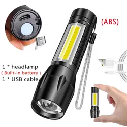 Ultra Bright LED Tactical Flashlight with Built - in Rechargeable Battery (Mini torch)