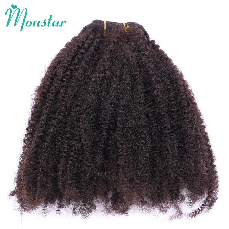 Monstar Clearance Sale Items Afro Kinky Curly Coily Hair 100g/pc Natural Color Brazilian Weave Remy 100% Human Hair Bundles Deal 5