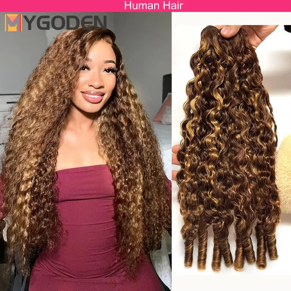 Burmese Curly Hair Bundles Human Hair Quality Highlight Deep Wave Raw Hair Bundles Double Drawn Vietnamese Hair Extension 1