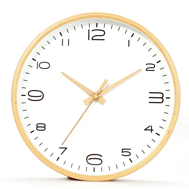 Round Wood Wall Clock Color:P;Sheet Size:12 inch