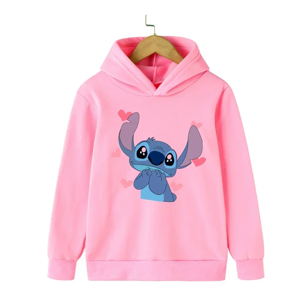 

Girl's hoodie Lilo & Stitch Children Hoodies Letter Cotton Kawaiir Sweatshirt Anime Manga Girls Boy Kids Casual Clothes Tops