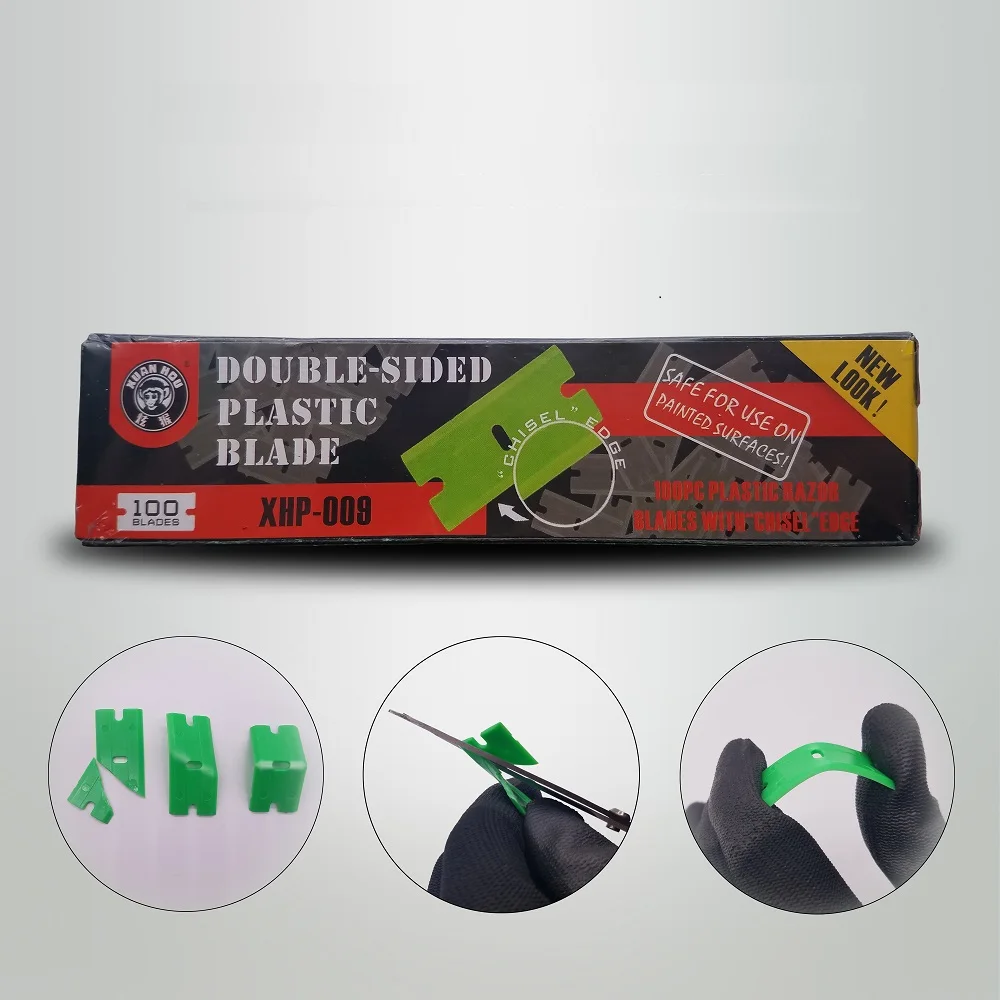 

100 шт. антикоррозийный ЖК OCA клей лезвие для снятия клей Gtools Xuanhou XHP-008 двухстороннее пластиковое долото для резки краев Ra