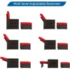 5PCS Outdoor Wicker Chaise Lounge Chair - Rattan Adjustable Reclining Patio Lounge Chair with Ottoman and Coffee Table 2