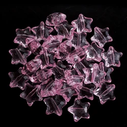 Colorful Five - Pointed Star Acrylic Beads Set for DIY Jewelry and Accessories (30 Pieces) (Pink)