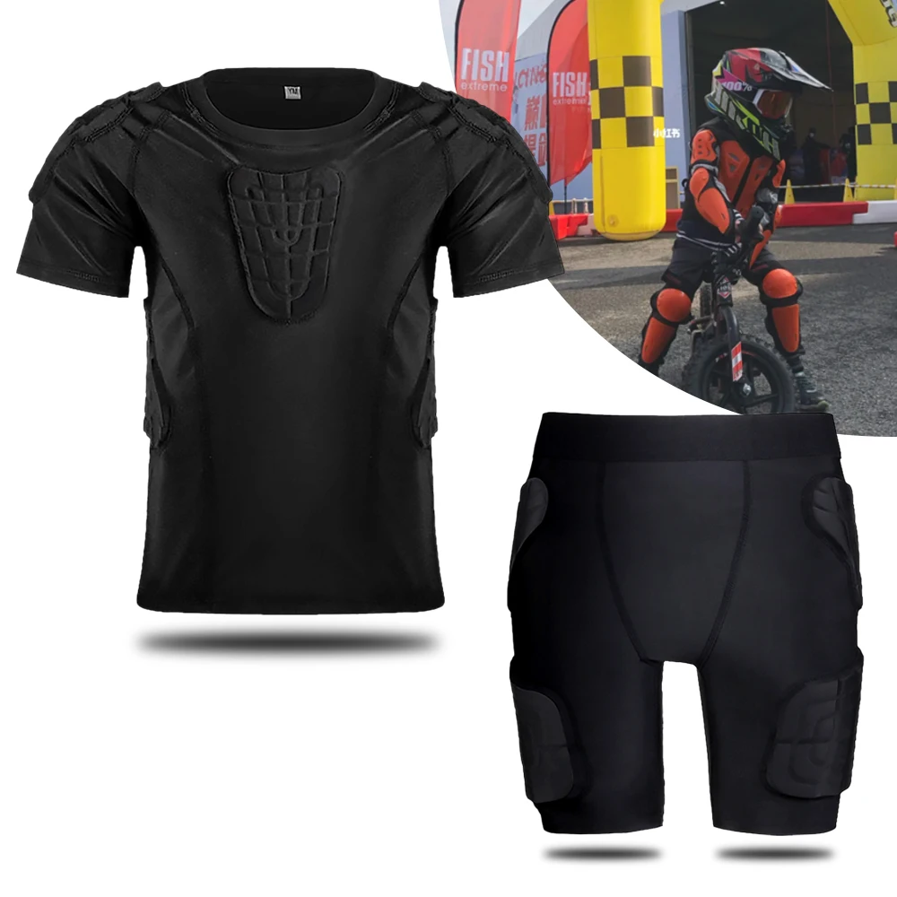 Youth Children Summer Motorcycle Jacket Armor Kids Moto Protection Motocross Underwear Anti-collision Motorbike Base Layer S-XL