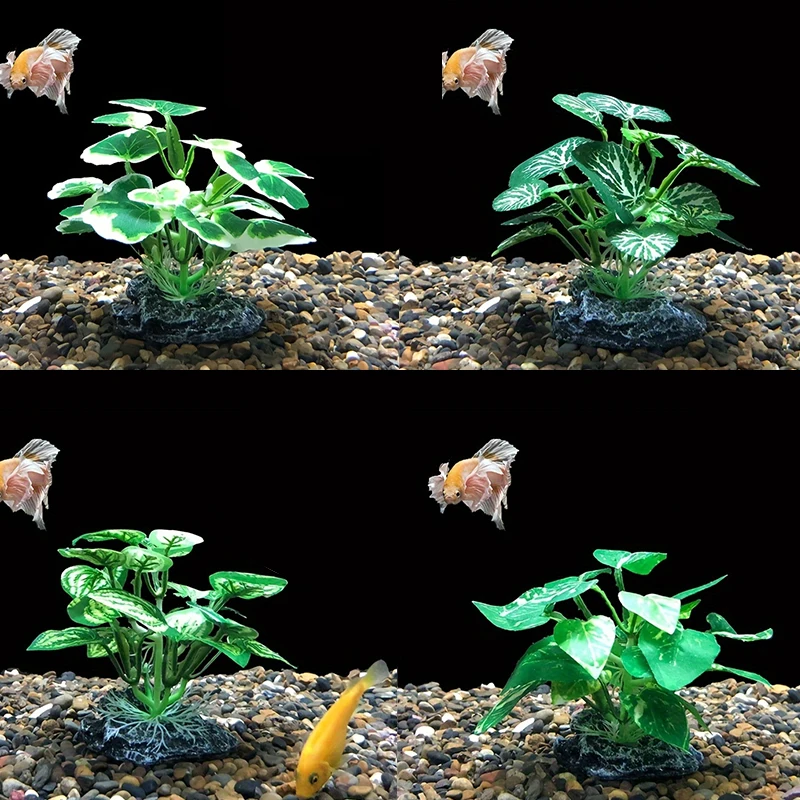 Artificial Plants, Fish Tank Decorations, Aquarium Ornaments, Artificial Aquarium Plants 1PC Realistic Artificial Water Plants For Terrarium Decor Silk Faux Green Realistic for Fish Tank Decor Turtle Jar Ornament
