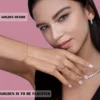 0.3 CTW Elegant Gold Moissanite Hand Chain 18K Gold Plated S925 Sterling Silver with Dazzling Stones Unique Hand Jewelry 4