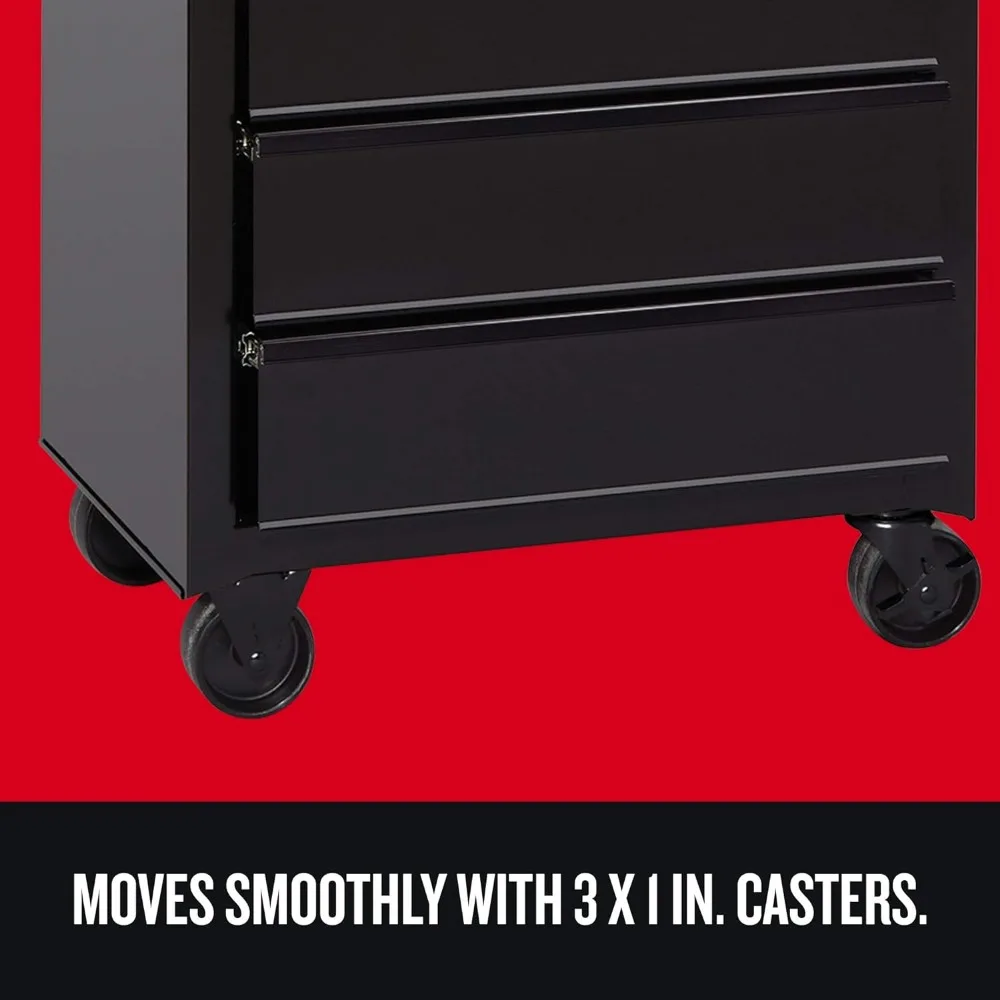 Tool Chest Combo with Drawer Liner Roll, 26-Inch, Rolling, 5 Drawer, Black (CMST82763BK) 6