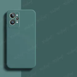 Liquid Silicone Rubber Protector Case - Sleek and Durable Cover for Realme GT2 (Black Green)