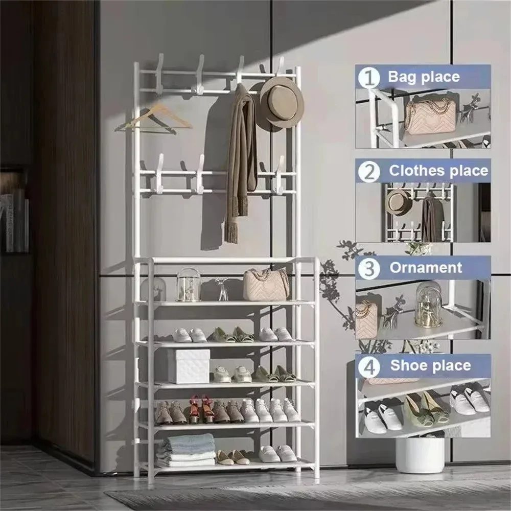 Clothes Hat Hangers Shoe Rack Multi-layer Simple Floor Shoes and Hat Racks Load-bearing Living Room Organizer Shelf