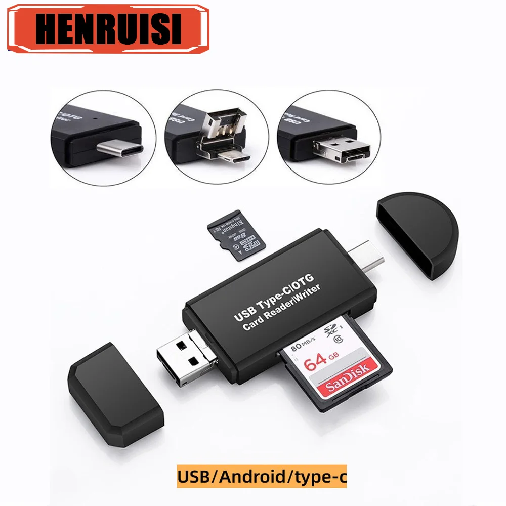 

SD Card Reader Computer Android Mobile Phone Dual Use Type C Multifunctional All InOne OTG Card Reader Flash Drive Adapter