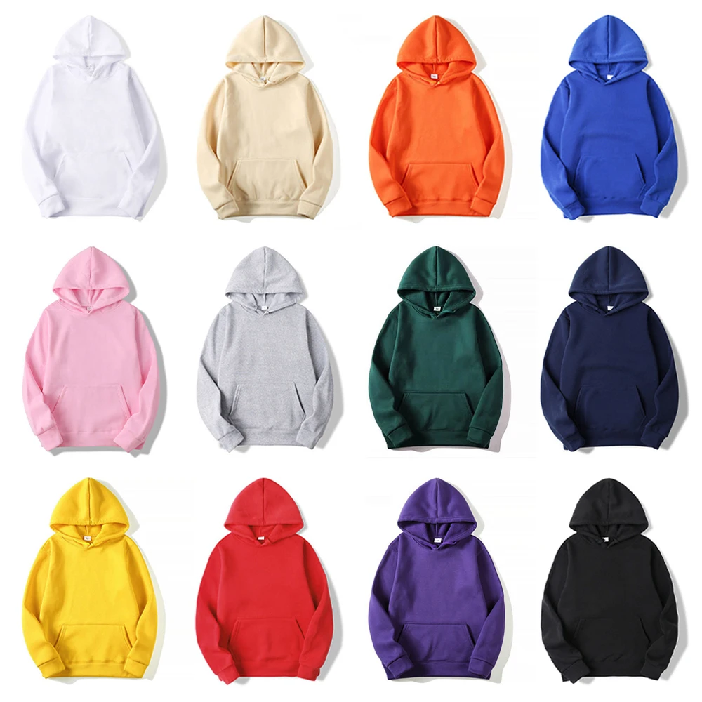 Blank Fleece Fashion Hoodies Men Pull Over Wholesale Hooded Sweatshirt Unisex Cheap Solid Hoodie In Bulk Sudaderas Con Capucha 2