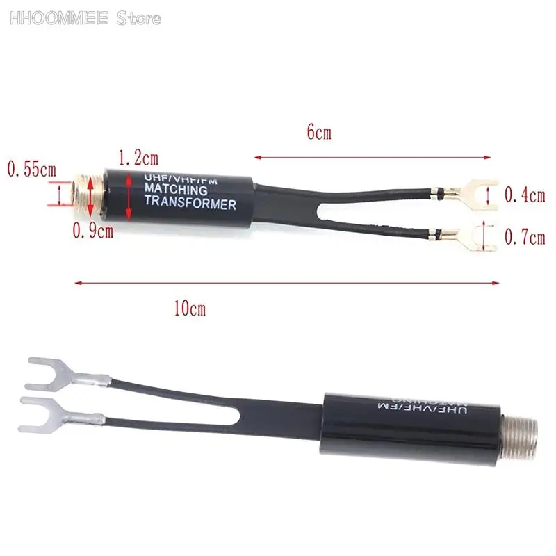 2Pcs Transformer Adapter UHF/VHF/FM/TV F Cable 75-300 Ohm Balun Antenna Matching