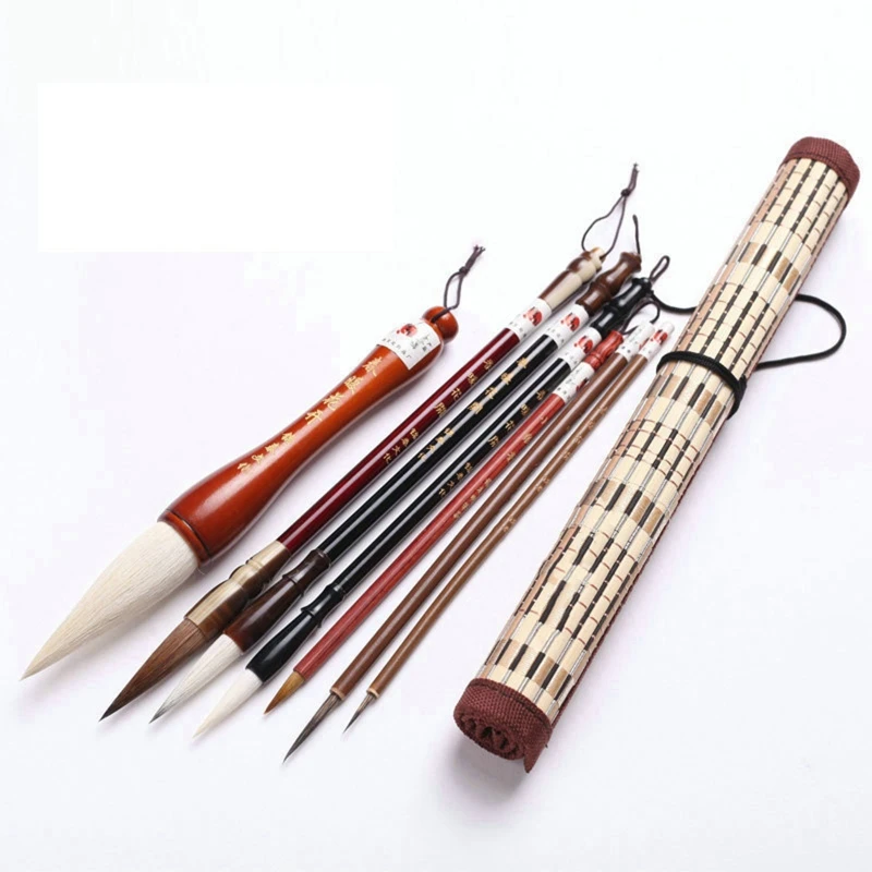 10 Things Chinese Calligraphy Set Brushes Ink Case Writing Chop Kanji Sumi  for Beginners