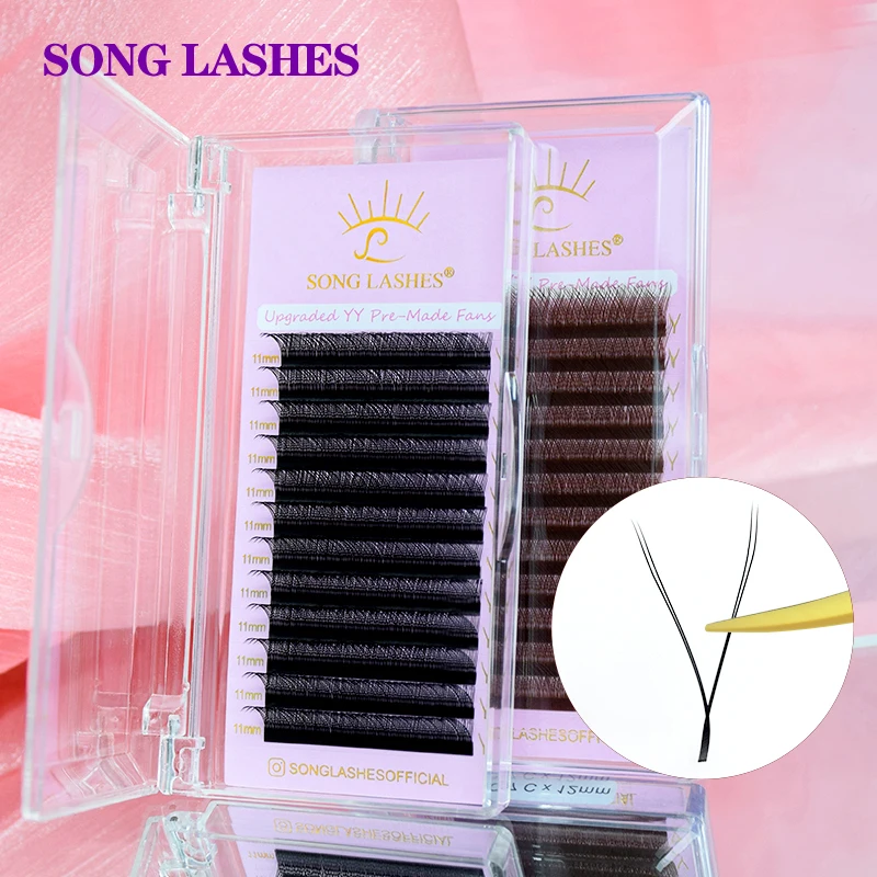 SONG LASHES Y Shape Premade Fans Eyelash Extensions For Salon Individual eyelashes C D DD curl 2D YY lashes Y Shape lashes