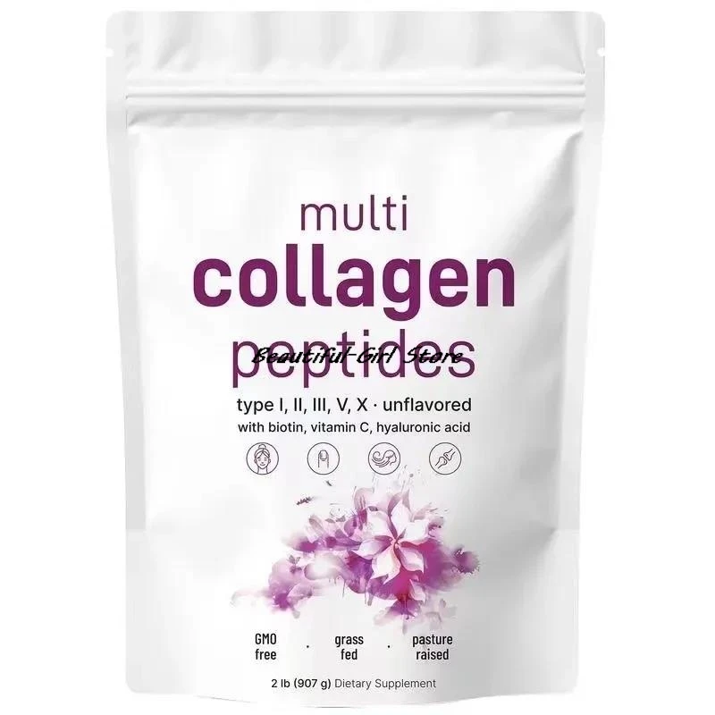 Multi Collagen Peptide Powder 453G Tightens Skin Antiwrinkle Firmness Elasticity Moisturizes Skin Gifts collagen peptide powder