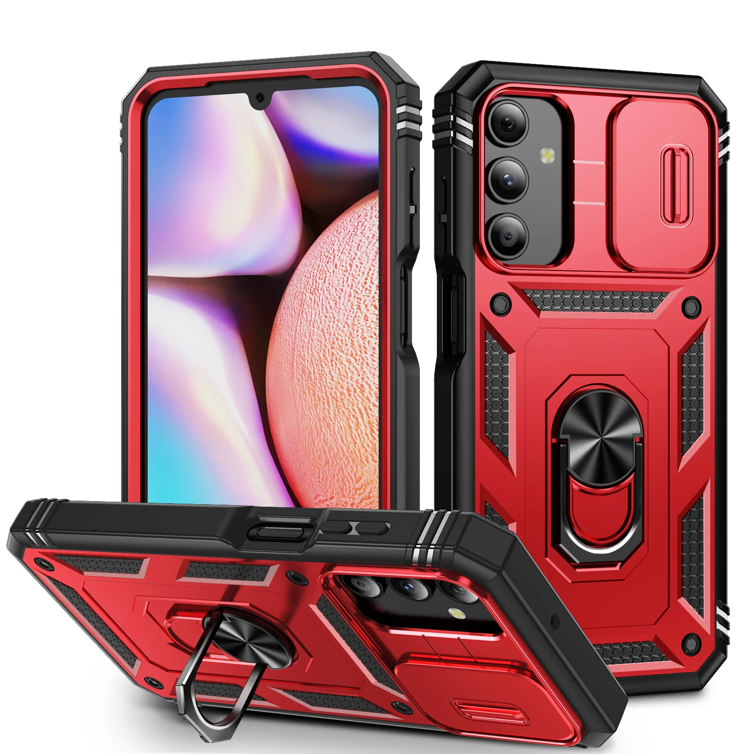 Ultimate 360° Protection Armor Phone Case with Car Magnet Ring Stand
