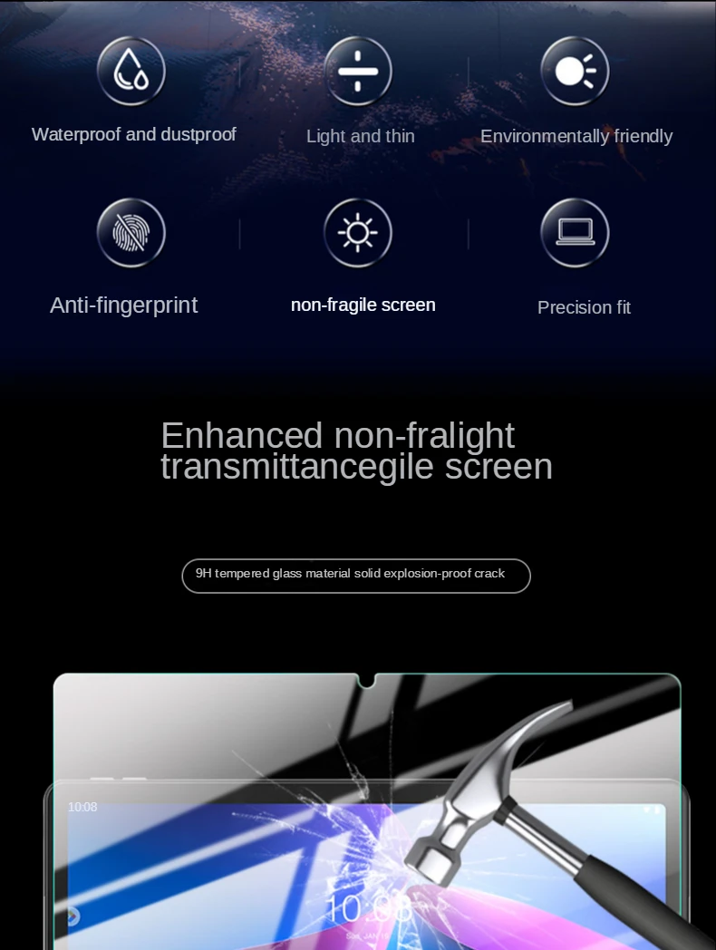 vidro temperado para lenovo tab plus gen protetor de tela para lenovo tab plus gen polegada tablet película protetora