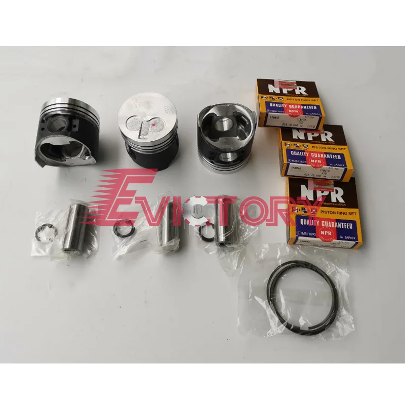 

Fit on YANMAR 3YM20 overhaul rebuild piston kit + ring and full gasket
