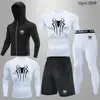 Spider Men'S Fitness High Quality Gym Running Sports Suit MMA Rashguard Compression Breathable Tights Shorts Sets Men Boxing 6
