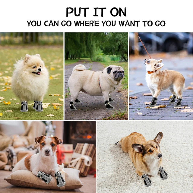 Dog Shoes Non-Slip Soles Thick Plush Protection Paw Pet Shoes Warm For Dog Non-Slip Dog Shoes Breathable Climbing Pets Booties 3