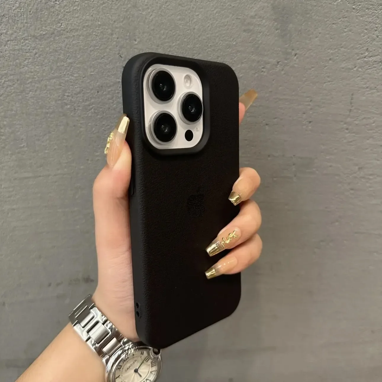Luxury Lichee Pattern Leather Case - Candy Solid Color Slim Cover