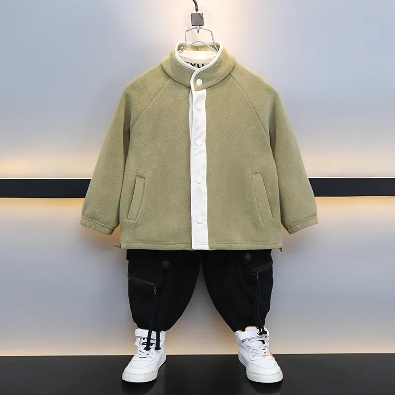 

Winter Baby Boys jacket Double-sided Plush Warm Outerwear Kids Fashion Zipper Coat Autumn High Quality Jacket Children's Clothes
