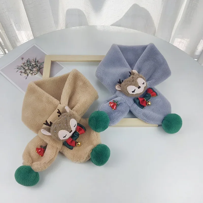 Christmas Children's Scarf Winter Child Neck Warmer Baby Kids Winter Accessories Cartoon Scarf For Girls Child Neck Gaiter