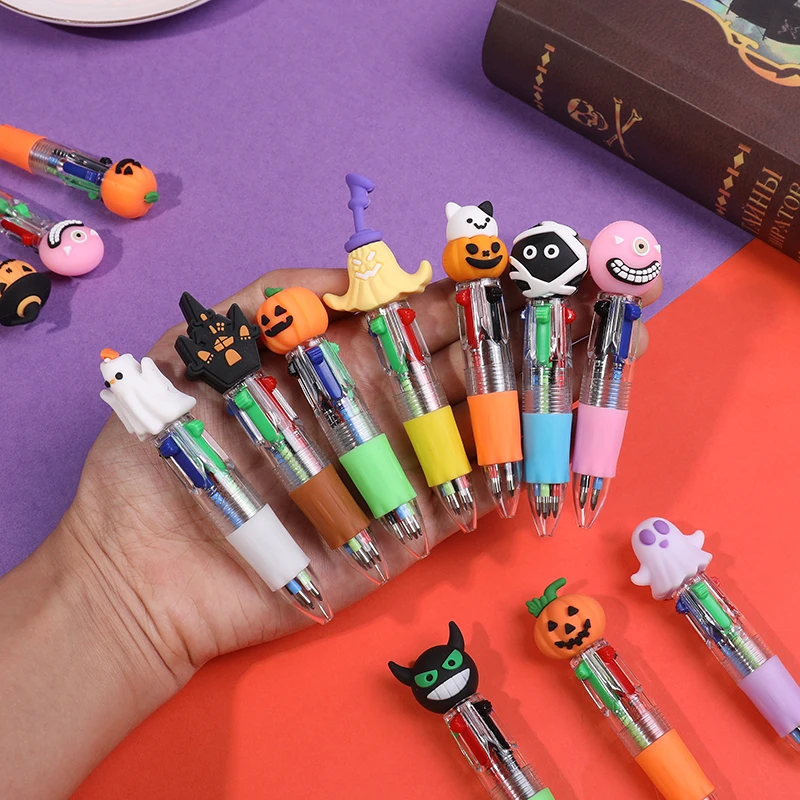 5-20pcs Halloween Themed Pens Mini 4 colors Ballpoint Pen Kids Halloween Birthday Party Favors Trick or Treat Gift School Reward