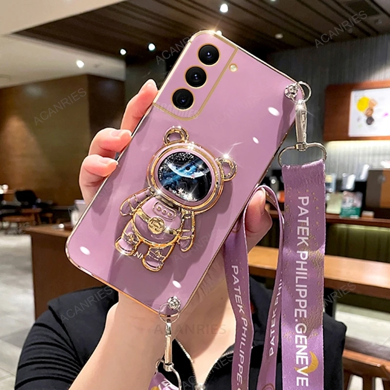 Étui de protection en silicone avec lanière pour Samsung Galaxy S21, S22, S23, S24 Plus Ultra, S20 Fe, Note 10, 20, 21, 22, 24_voghion.com