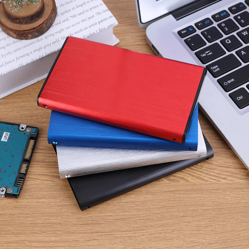 2.5inch External Hard Drive Aluminium Alloy USB2.0 Hard Disk Box Compatible with XP/win7/win8/win10 High Speed for PC TV Laptop