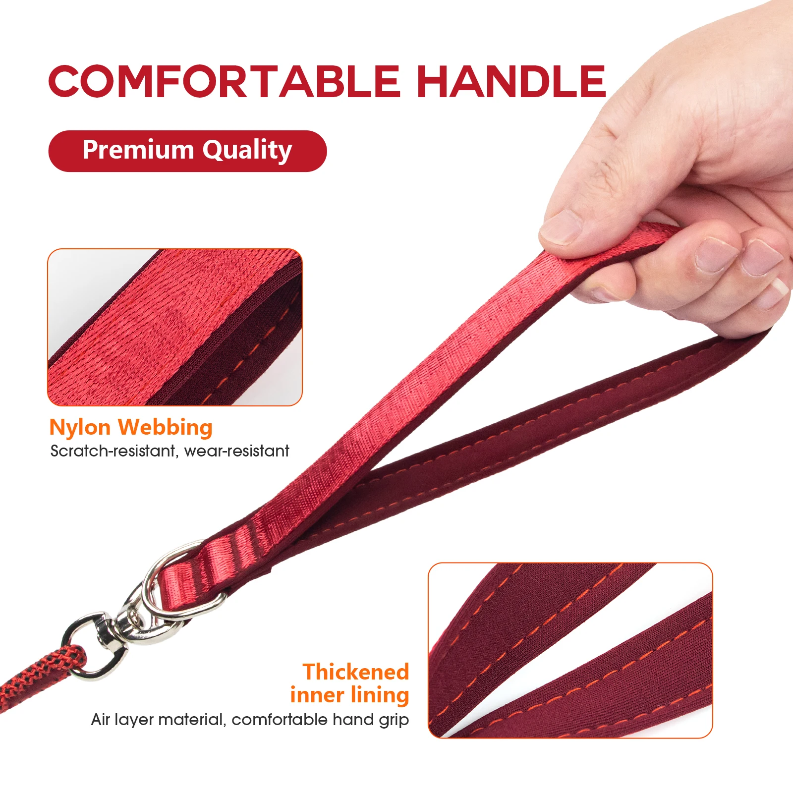 Adjustable Slip Dog Leash - 1.8M Training Rope for Small Breeds, Gentle No-Strain Design
