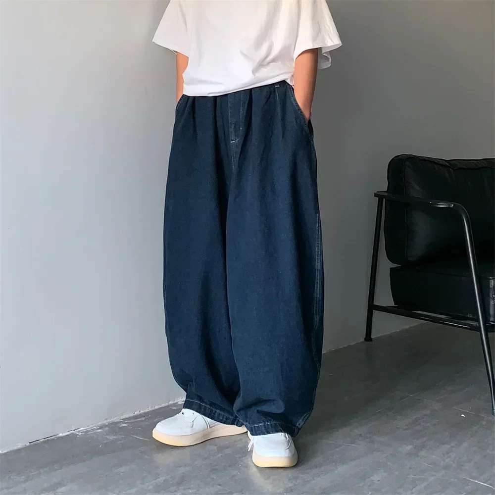 Men Jeans Wide Leg Denim Cargo Jean Pants Loose Straight Baggy Men's Jeans hip hop Streetwear Skateboard Neutral Denim Trousers