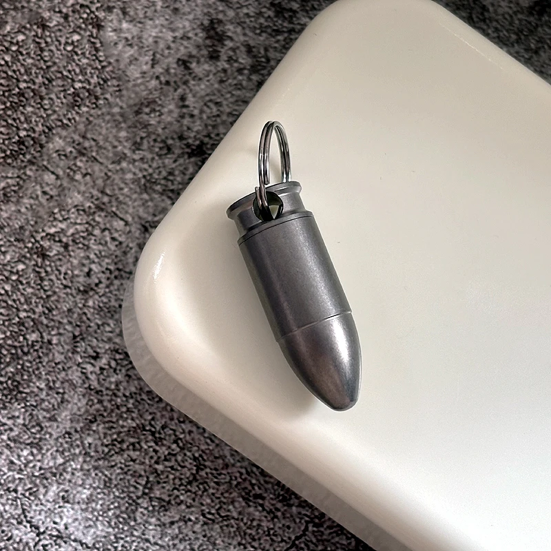 Titan legierung Medizin Box edc Halskette Anhänger Schlüssel bund wasserdichte Lagerung Notfall flasche Behälter Pille Fall tragbar – Detail 17