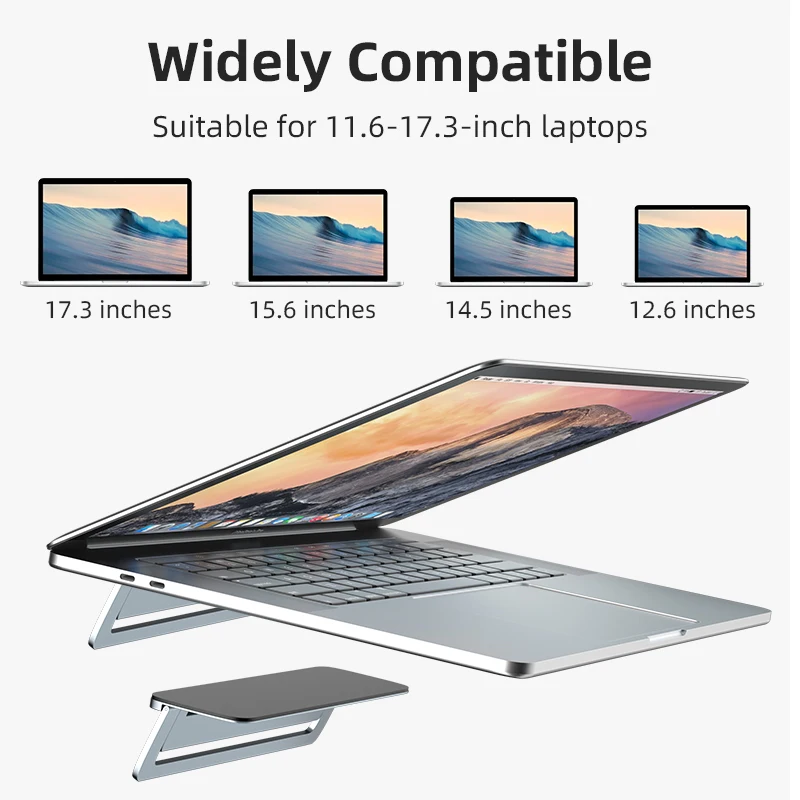 Laptop Stand for MacBook Air Pro Mac PC Adjustable Aluminum Laptop Riser Foldable Portable Notebook Stand for 12/13/14/17 Inch