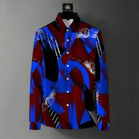 Chemise Homme Luxe à Imprimé Géométrique, Manches Longues, Printemps/Automne 2026, Infroissable, Décontractée Chic, Haut Polyvalent 6