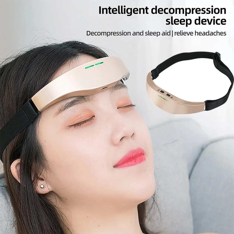 Smart Electric Head Massager Sleep Monitor Insomnia Migraine Relief Massage Release with Stress Sleep Therapy Device Sleep Mask