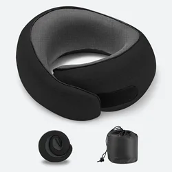 Ergonomic Memory Foam Travel Neck Pillow - Snail Style Supportive Comfort for On - the - Go Rest (Black)